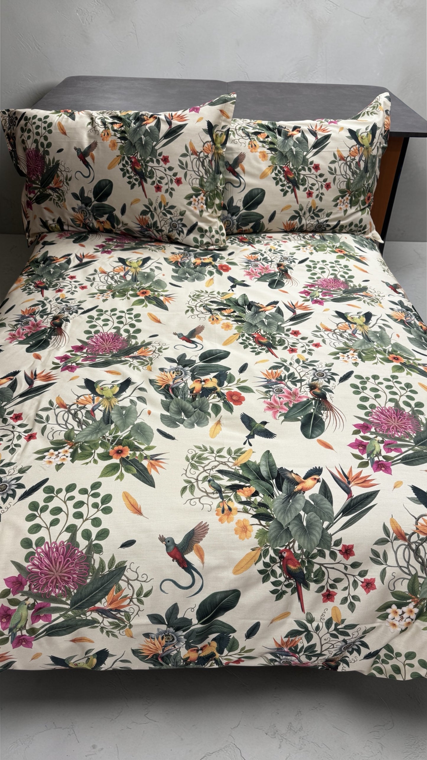 Copripiumino Fiori e Pappagalli